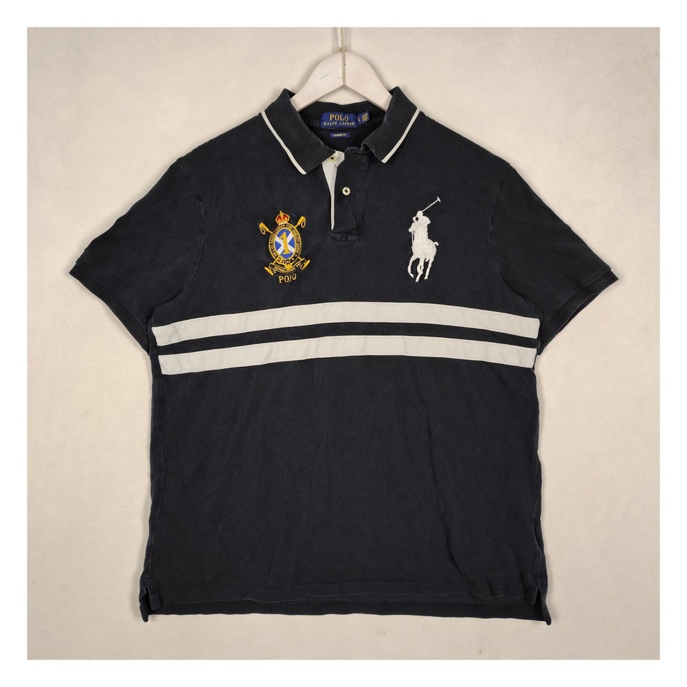 Polo Ralph Lauren Classic Fit Big Pony Crest Polo Shirt Navy Blue Large